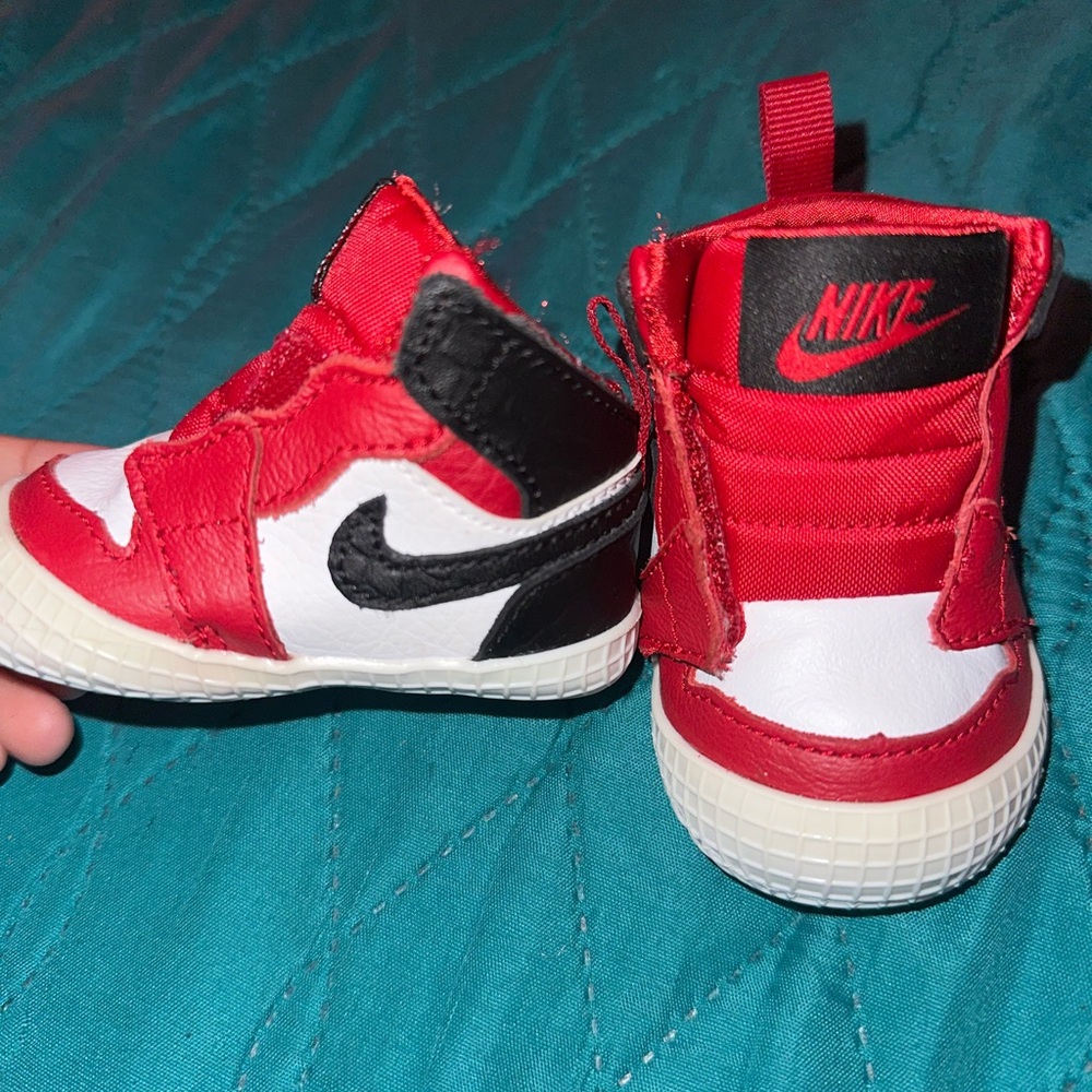 Nike Kids Red and White High-Top Sneakers